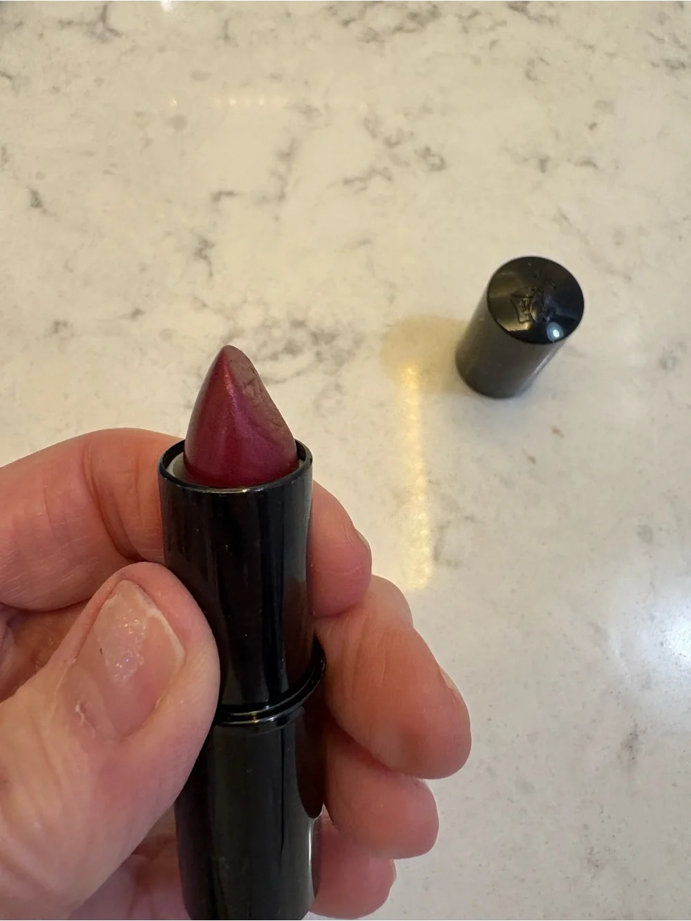 Lancome color design curtain call sheen Plum Cream Lipstick -